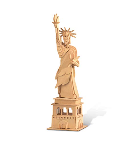 Puzzled 3D Puzzle The Statue of Liberty Wood Craft Construction Model Kit, Educational DIY Wooden Toy Assemble Model Unfinished Crafting Hobby Puzzle