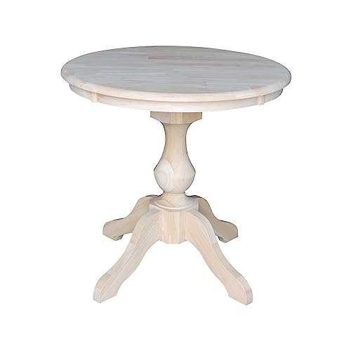 International Concepts 30″ Round Top Pedestal Table-28.9″ H, Unfinished