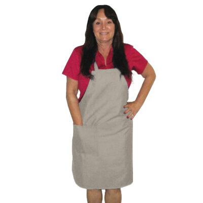 Intedge 335-1-BE – Bib Apron, 32″L x 28″W, (1) pocket, poly/cotton, Beige