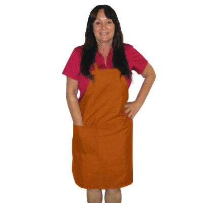 Intedge 335-1-OR – Bib Apron, 32″L x 28″W, (1) pocket, poly/cotton, Orange