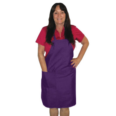 Intedge 335-1-PUR – Bib Apron, 32″L x 28″W, (1) pocket, poly/cotton, Purple