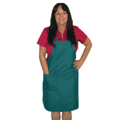 Intedge 335-1-T – Bib Apron, 32″L x 28″W, (1) pocket, poly/cotton, Teal