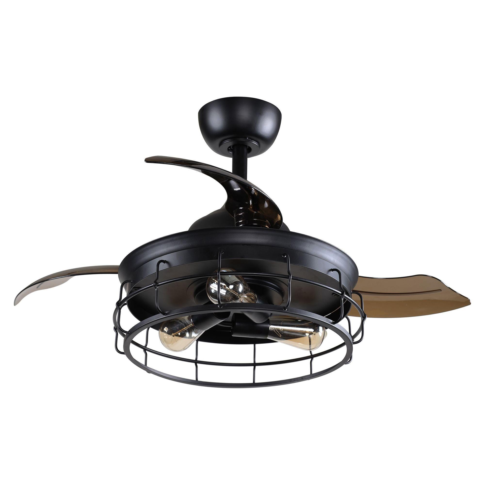 36″ Pickett Industrial Downrod Mount Ceiling Fan with Lighting and Remote Control