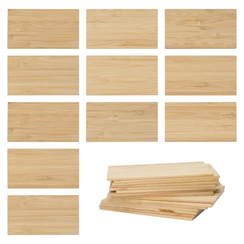 Bamboo Engraving Blanks Rectangle Bamboo Blanks Unfinished Wood Blanks 50 Pcs