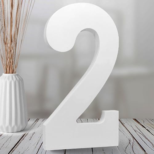 8 Inch White Wood Numbers, Unfinished Wood Numbers for Wall Decor Decorative Standing Numbers Slices Sign Board Decoration for Craft Home Party