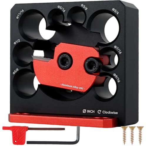 6 Pcs Dowel Maker Jig Kit, Imperial 5/16-3/4 inch Carbide Inserts Dowel Maker, 8 Holes Adjustable Dowel Cutter Plate, Aluminum Alloy Electric Drill