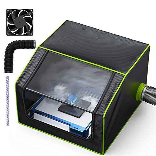 BROVR Laser Engraver Enclosure with Exhaust Fan, Pipe and LED Light, True Fireproof & Dustproof Laser Enclosure for Most Laser Cutter, Insulates