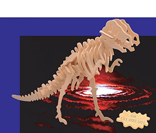 Puzzled 3D Puzzle Big Tyrannosaurus Wood Craft Construction Model Kit Educational DIY Wooden Dinosaur Toy Assemble Model Unfinished Crafting Hobby