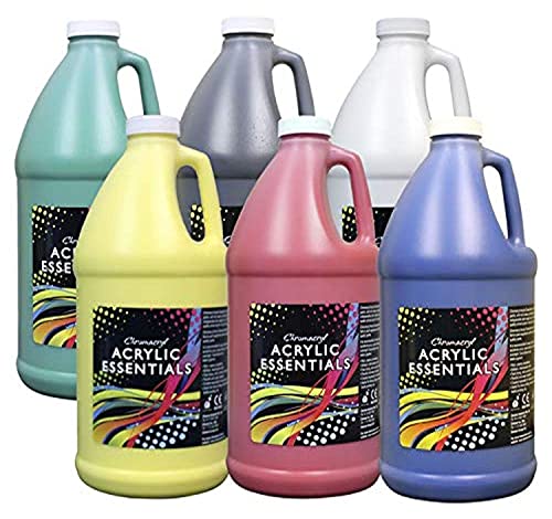 Chroma Acrylic Essential Set, 1/2 Gallon Jugs, Assorted Primary Colors, Set of 6 – 59001