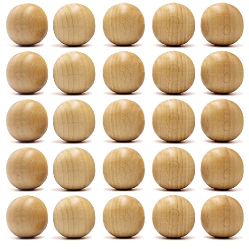 30mm Hardwood Balls Natural Unfinished Wooden Round Balls for Balls Crafts and DIY Projects, 25 Pcs