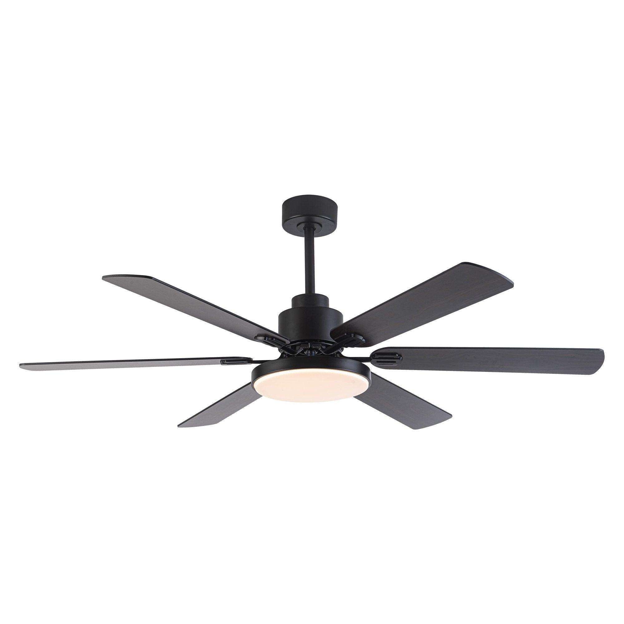 60″ Industrial DC Motor Downrod Mount Reversible Ceiling Fan with Lighting and Remote Control