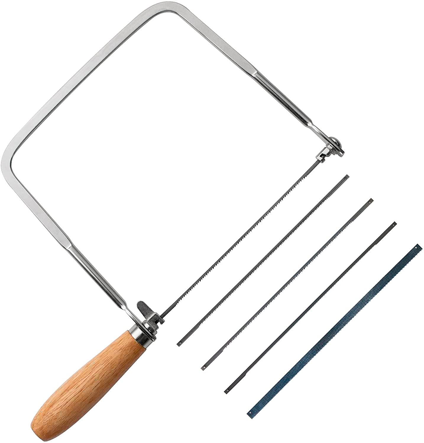 KAKURI Coping Saw Coping Frame and 5 Replacement Blades Set (Woodworking, Wood Board, Plastic, and Metal Cutting Blade)