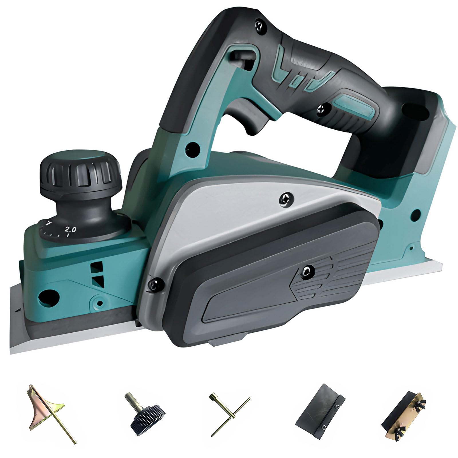 3-1/4 Inch Woodworking Hand Planer for Makita 18V Battery, Cordless Hand Planer Brushless Planer Handheld Planer for Woodworking Power Wood Planer