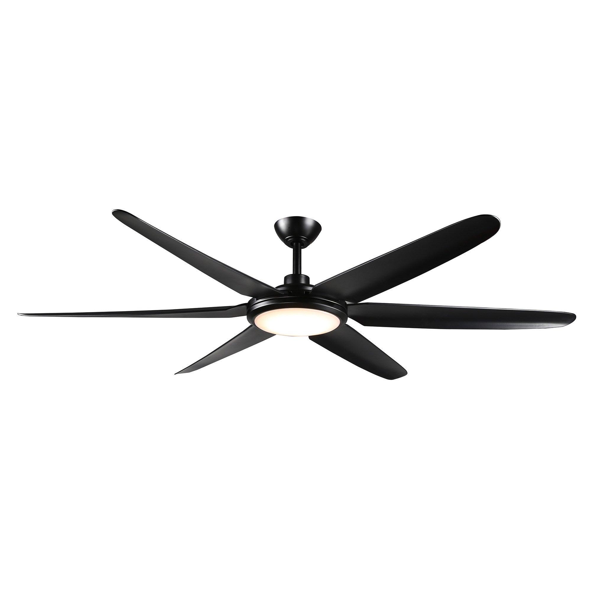 65″ Industrial DC Motor Downrod Mount Ceiling Fan with Lighting and Remote Control