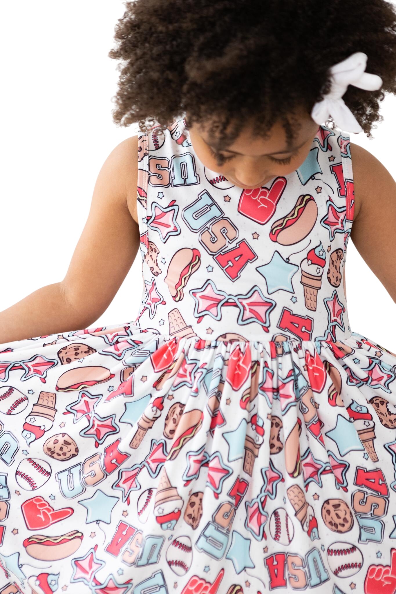 Red, White & Bbq Tank Twirl Dress