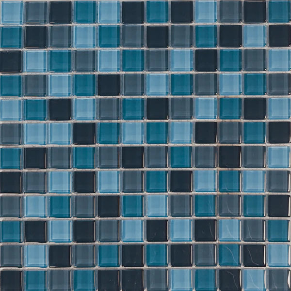 Aquatica Tahiti Crystal Glass Mosaic Tile 12″x12″ – Aqua Color Blends Collection