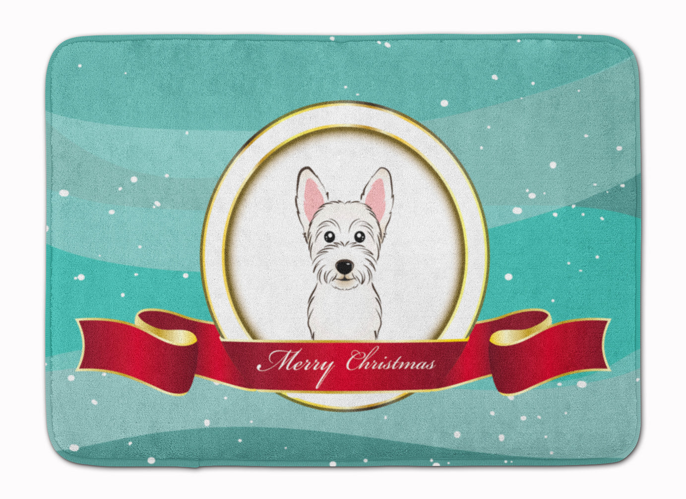 Westie Merry Christmas Machine Washable Memory Foam Mat BB1536RUG