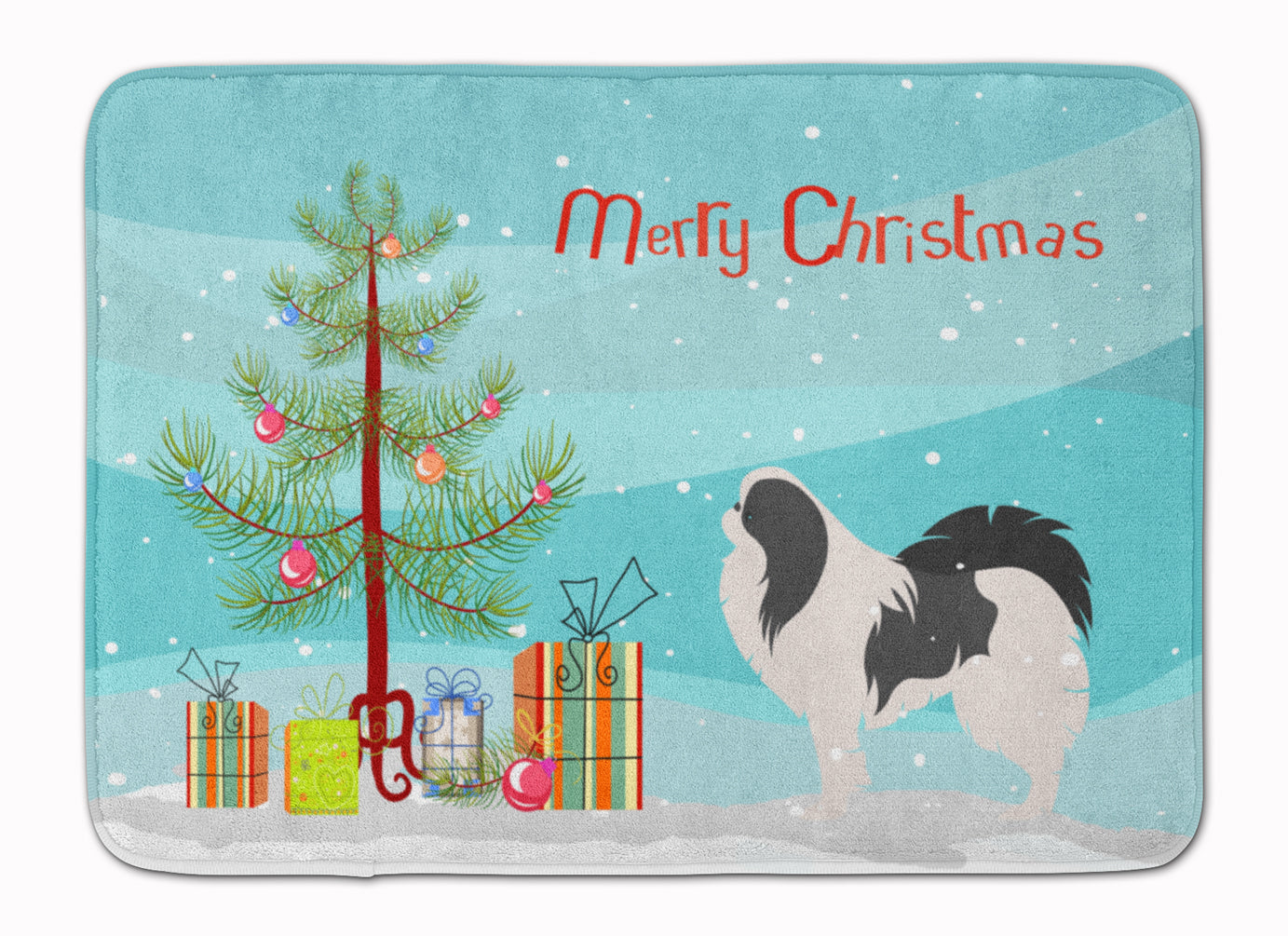 Japanese Chin Merry Christmas Tree Machine Washable Memory Foam Mat BB2955RUG