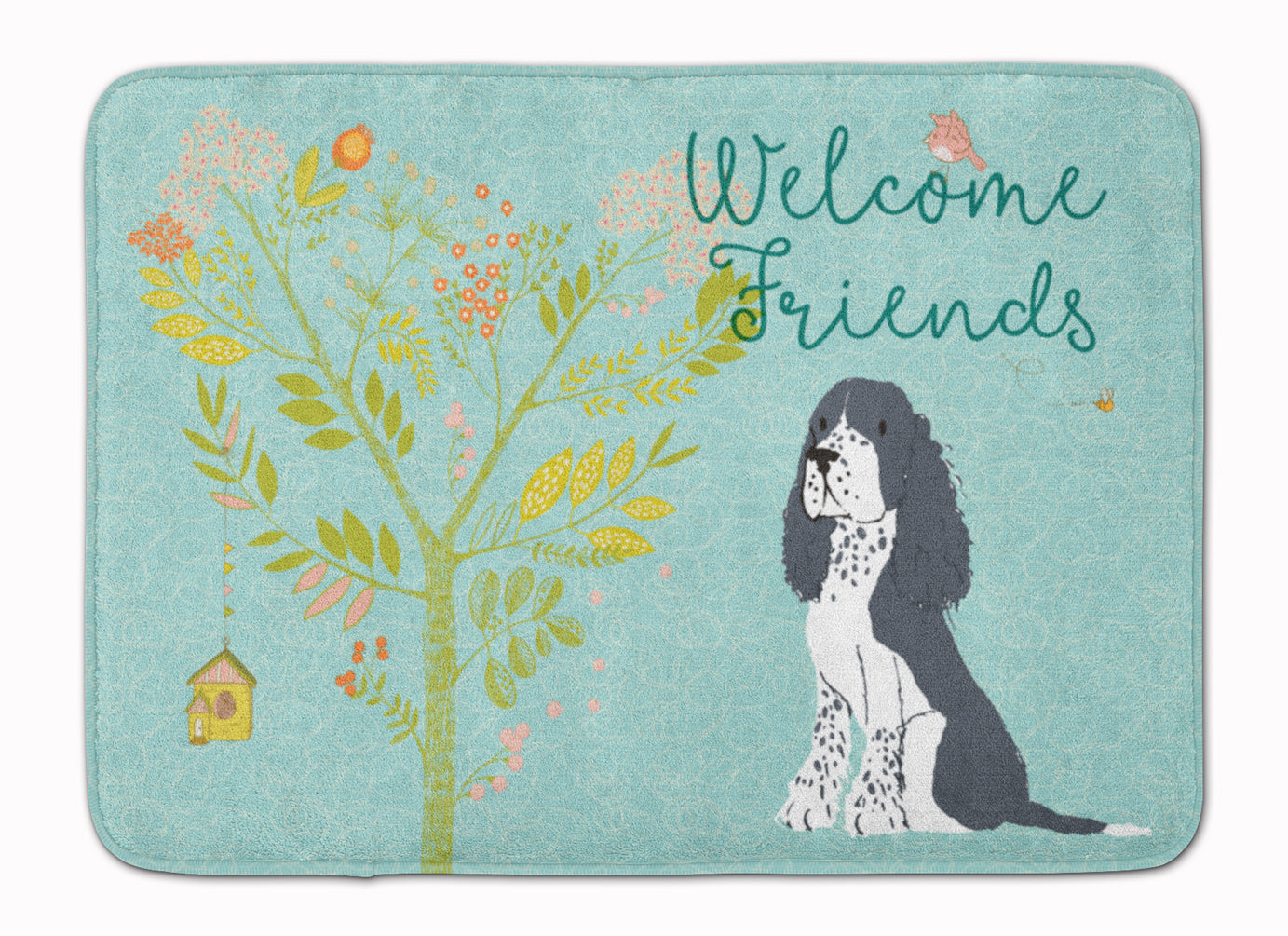 Welcome Friends Black Springer Spaniel Machine Washable Memory Foam Mat BB7621RUG