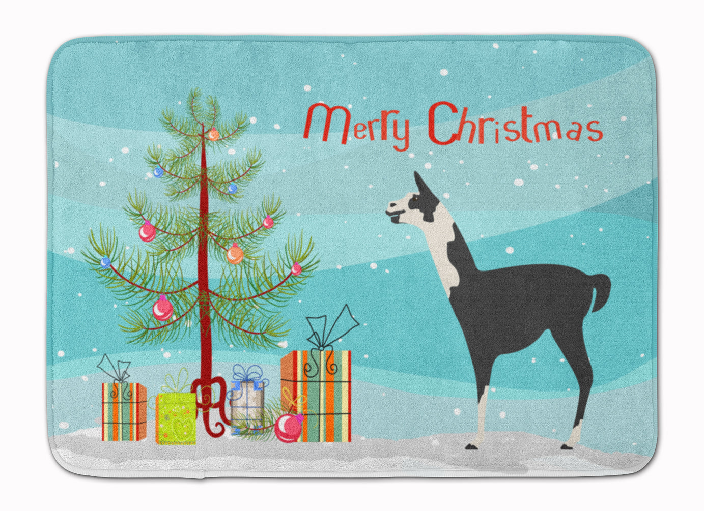 Llama Q’ Ara Christmas Machine Washable Memory Foam Mat BB9285RUG