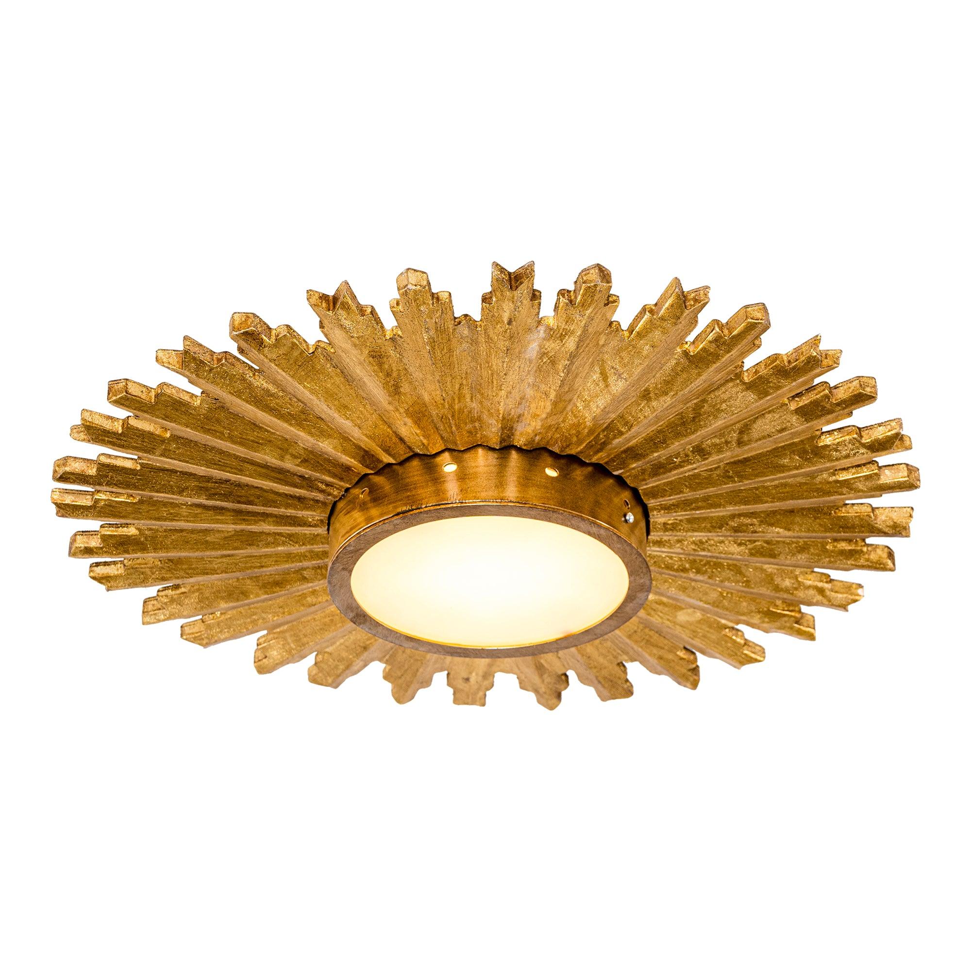 Golden Sunburst Flush Mount LED Lighting