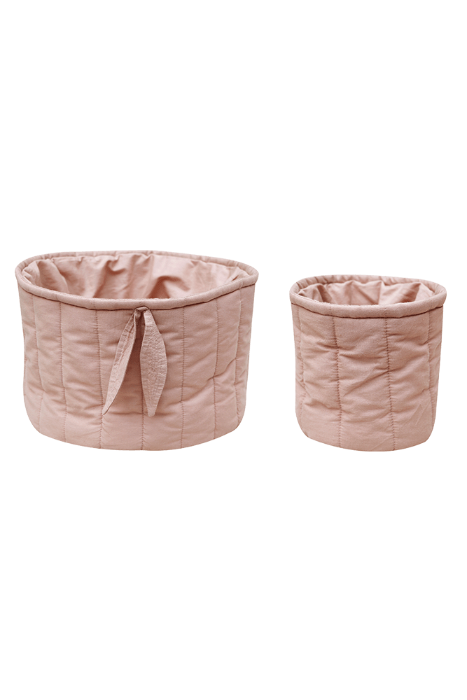 Set Of Two Quilted Baskets Vintage Nude  – Bamboo