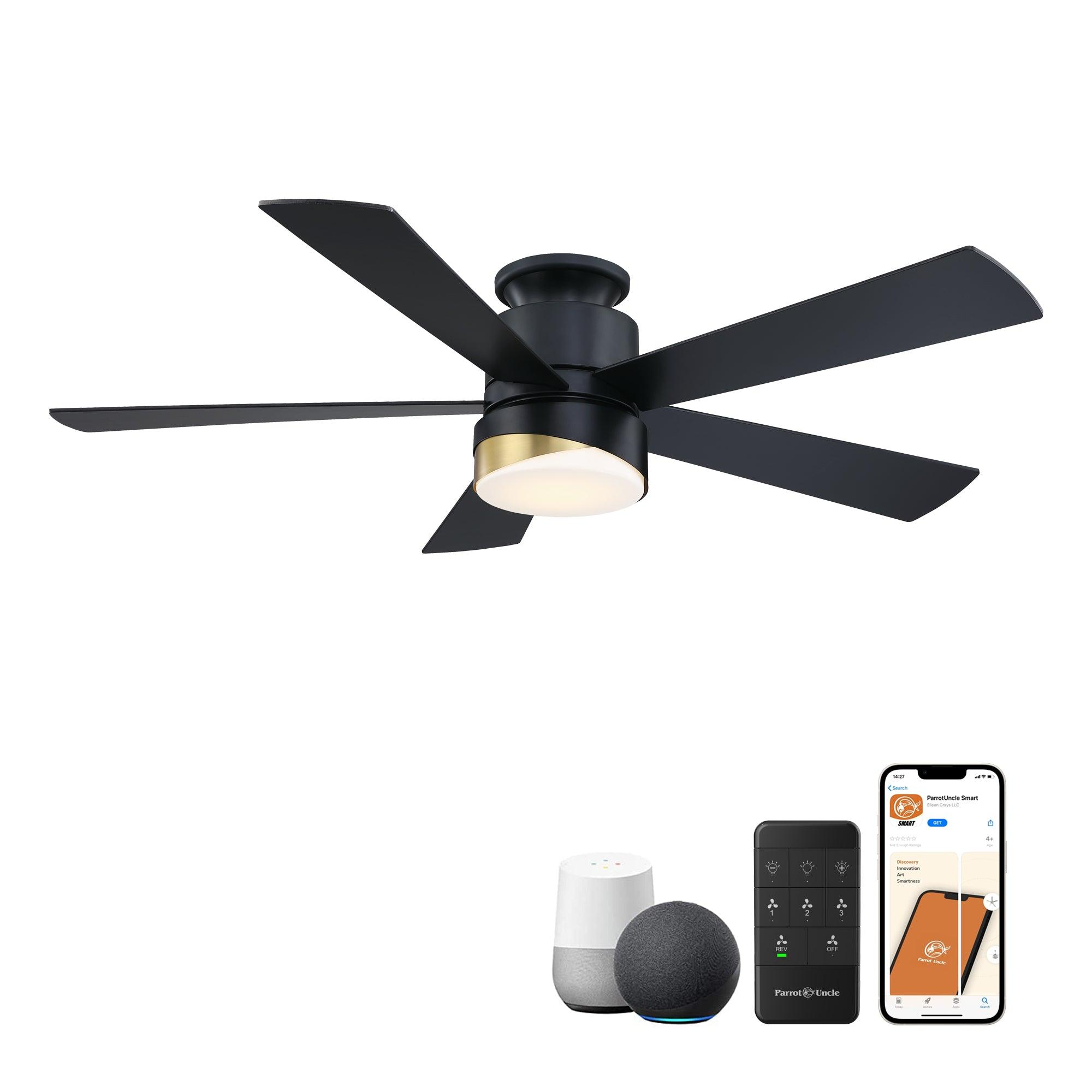 52″ Flush Mount Smart Fan with LED Light