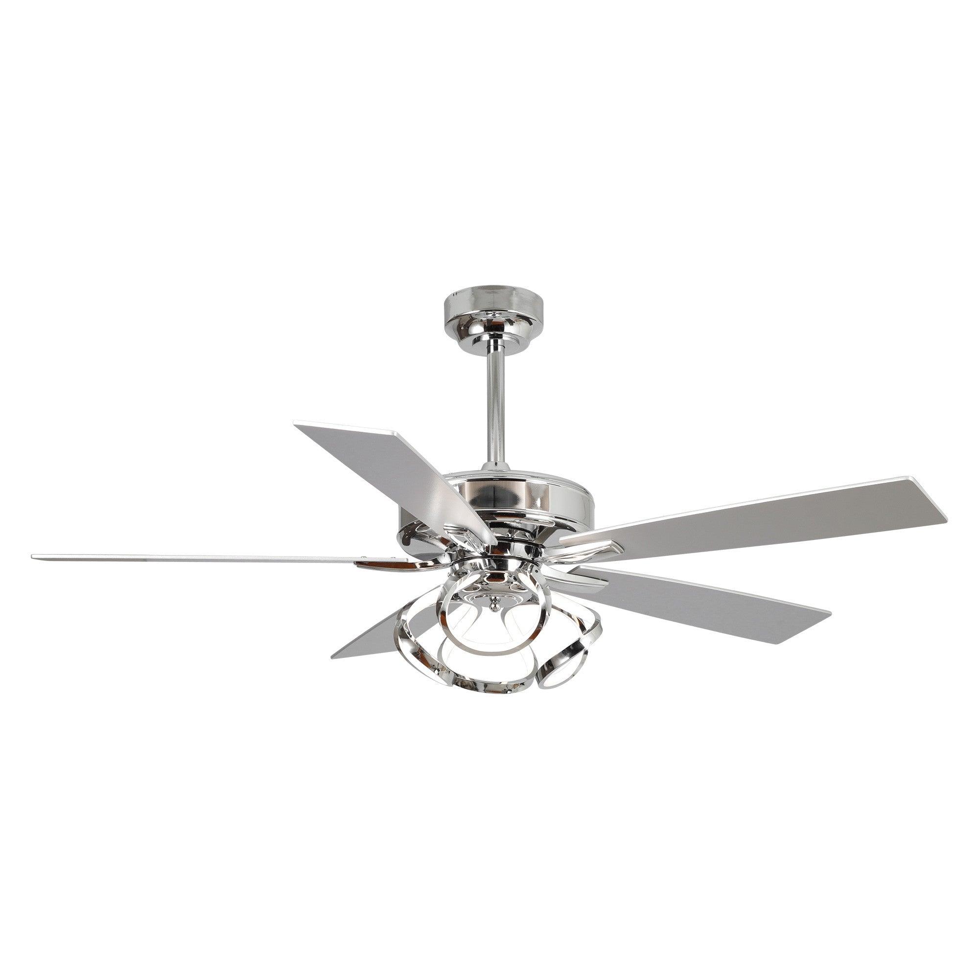 52″ Zelda Modern DC Motor Downrod Mount Reversible Ceiling Fan with Lighting and Remote Control