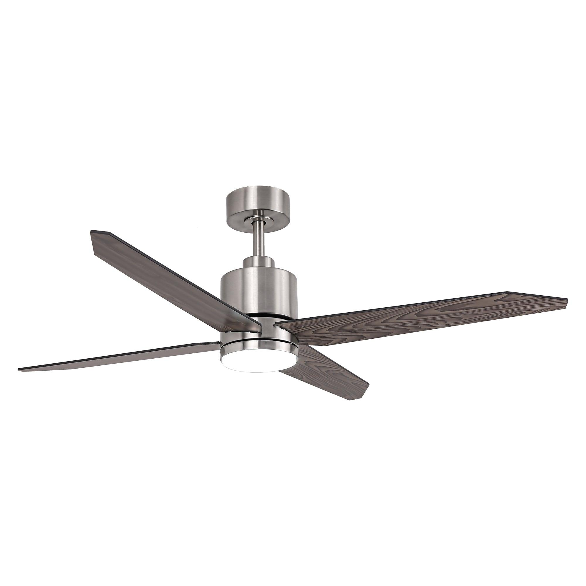 52″ Ashby Industrial Satin Nickel DC Motor Ceiling Fan with LED Lighting and Remote Control