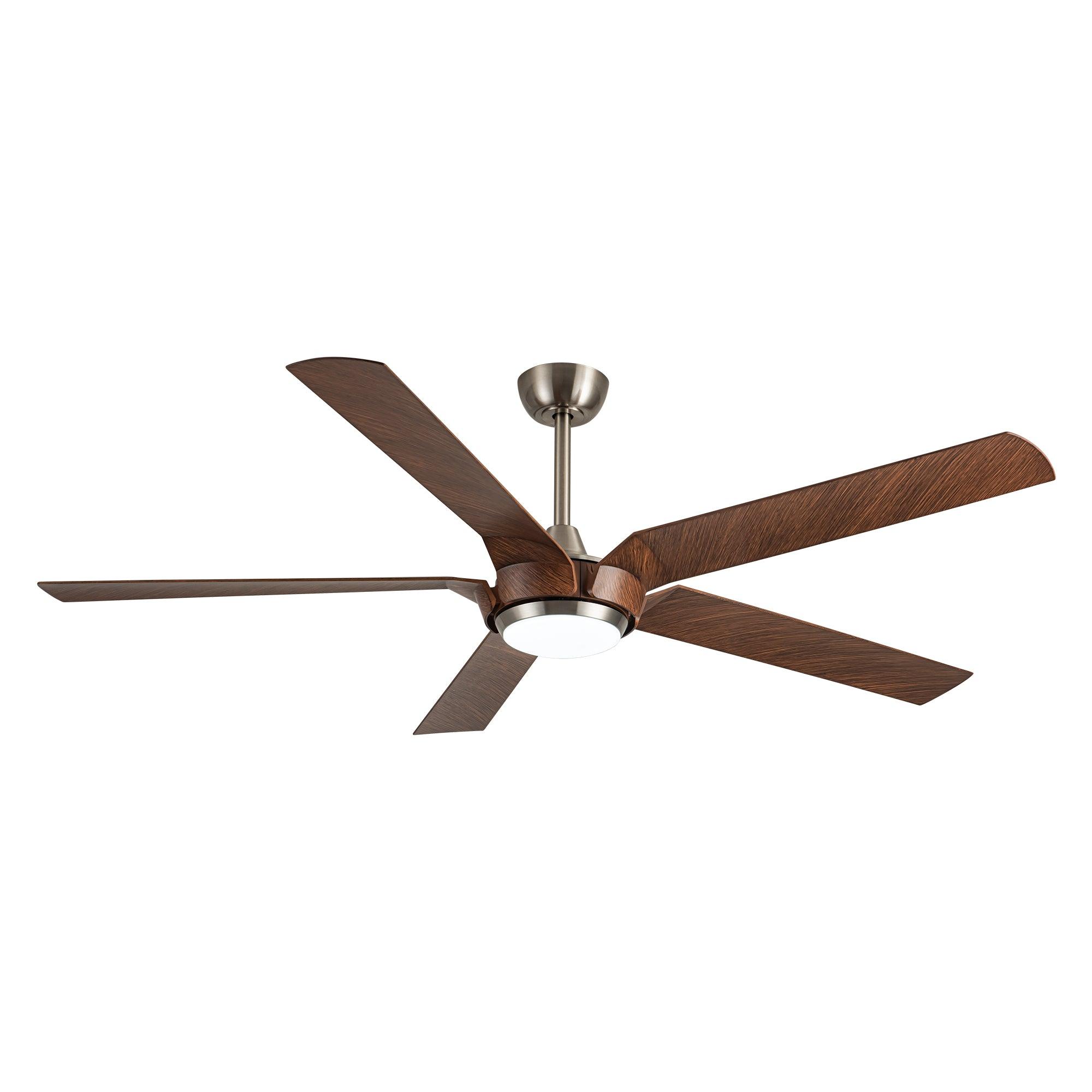 65″ Fury Farmhouse DC Motor Downrod Mount Ceiling Fan with Lighting and Remote Control