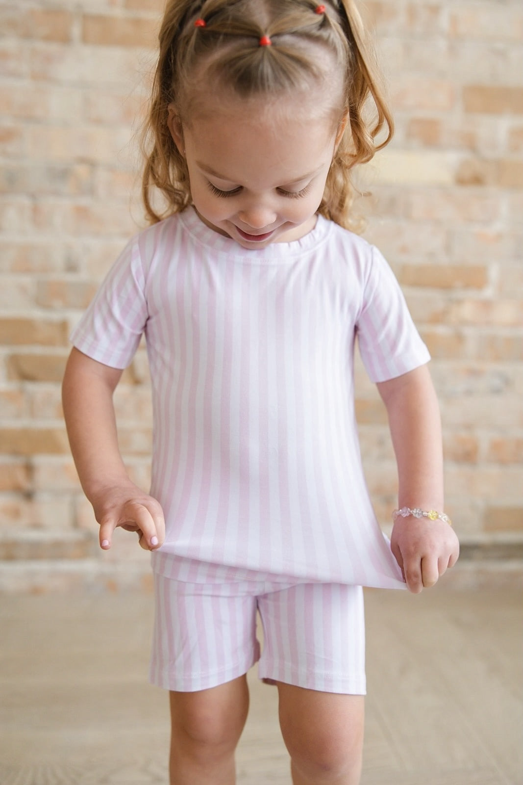 Pink Stripes – Short Set