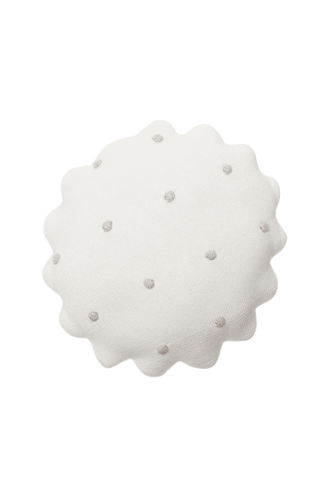 Knitted Cushion Round Biscuit Ivory  – Biscuit