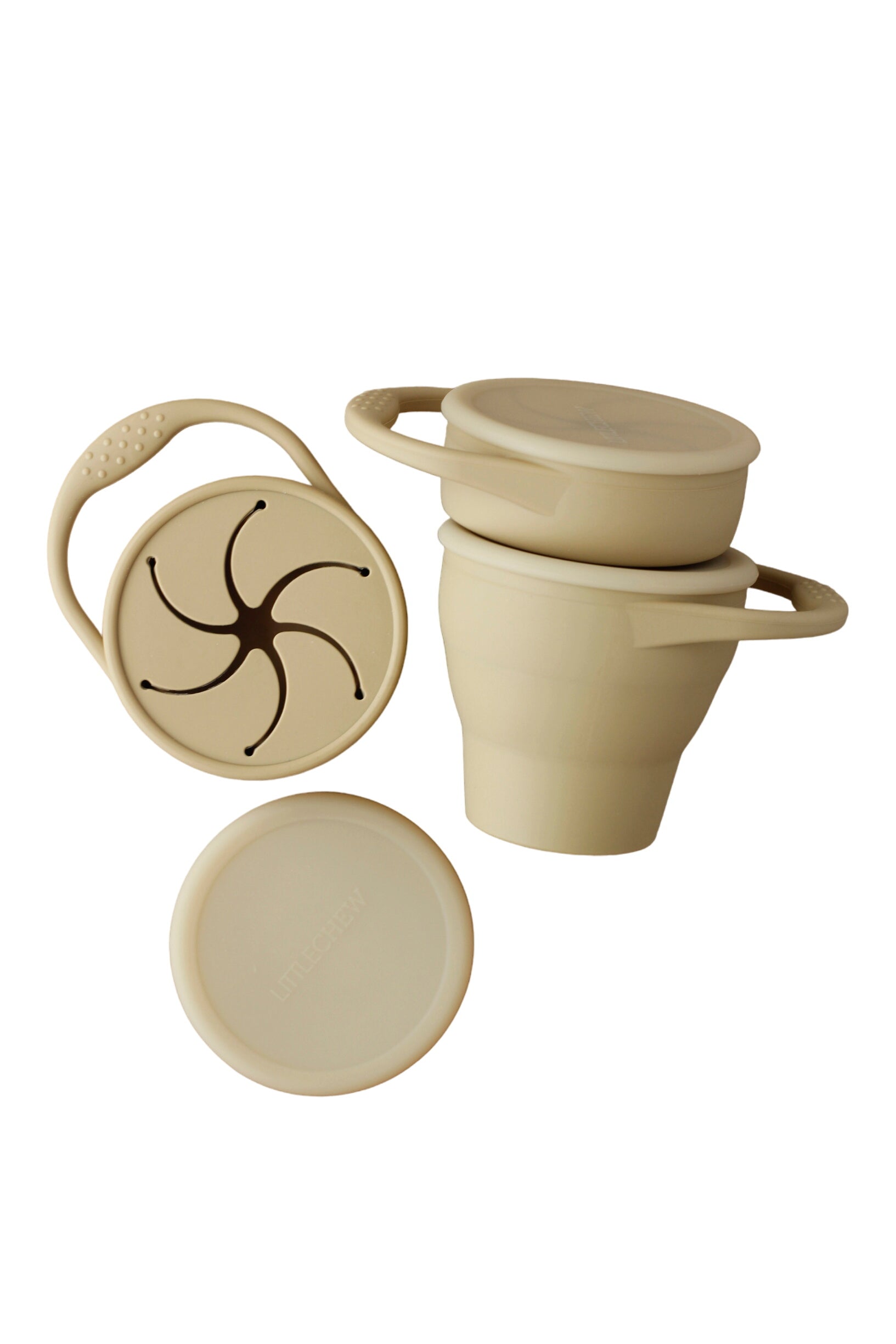 Foldable Silicone Snack Cup – Khaki