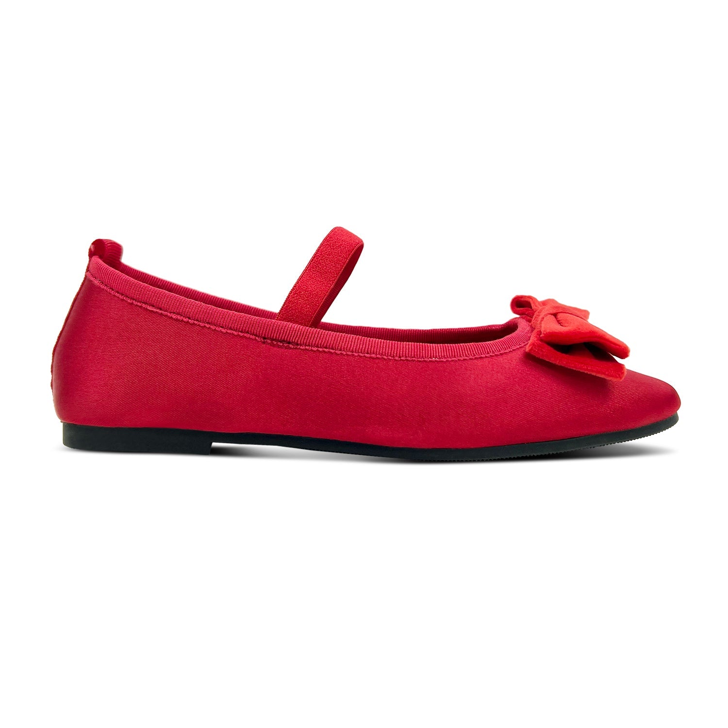 Miss Emory Flat In Red Satin – Kids