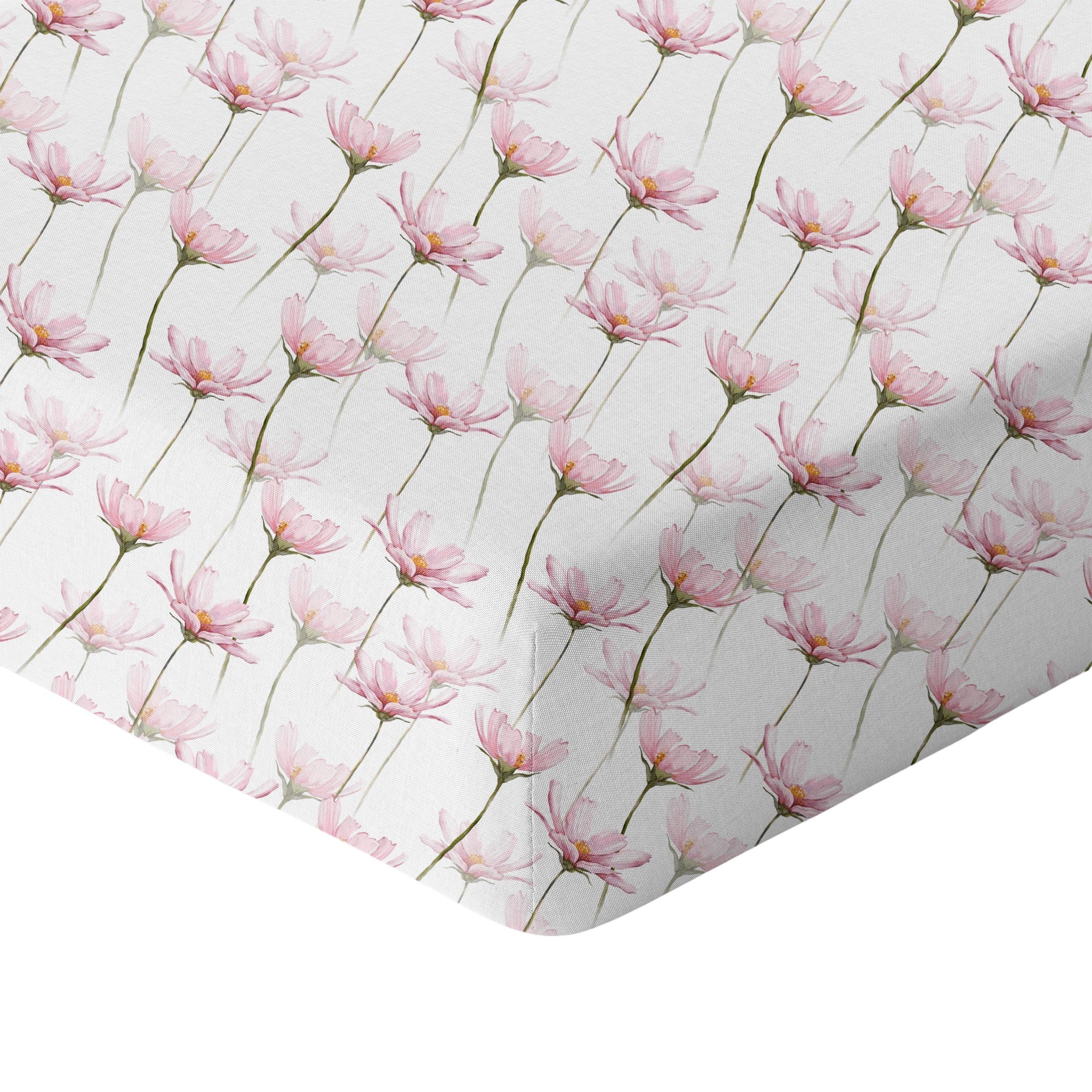 Pink Petals Organic Crib Sheet