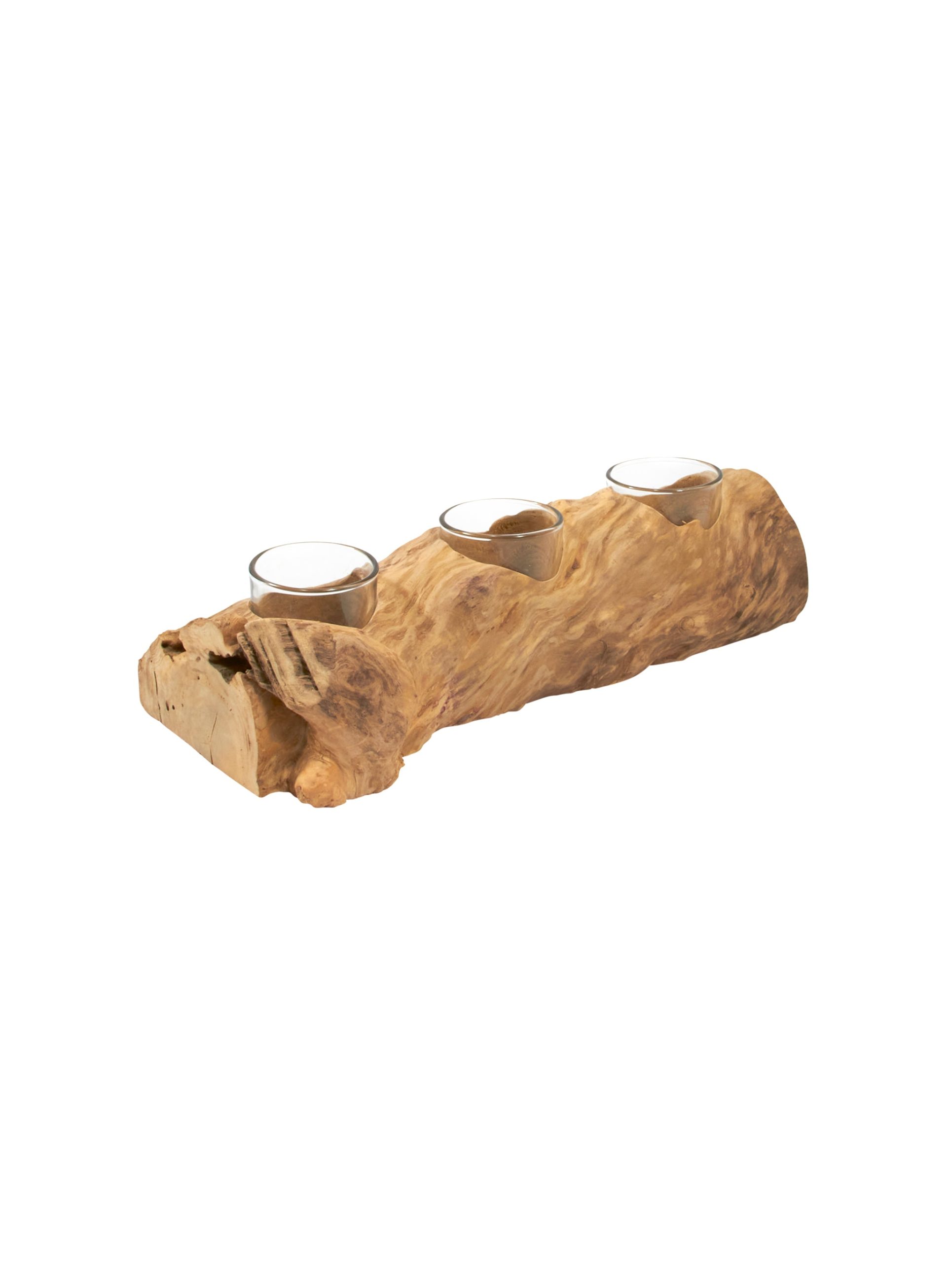 Rustic Driftwood Triple Tea Light Holder