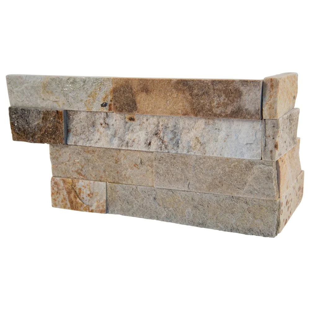 MSI Rockmount Sparkling Autumn Quartzite Splitface Ledger Panel Corner 6″x18″