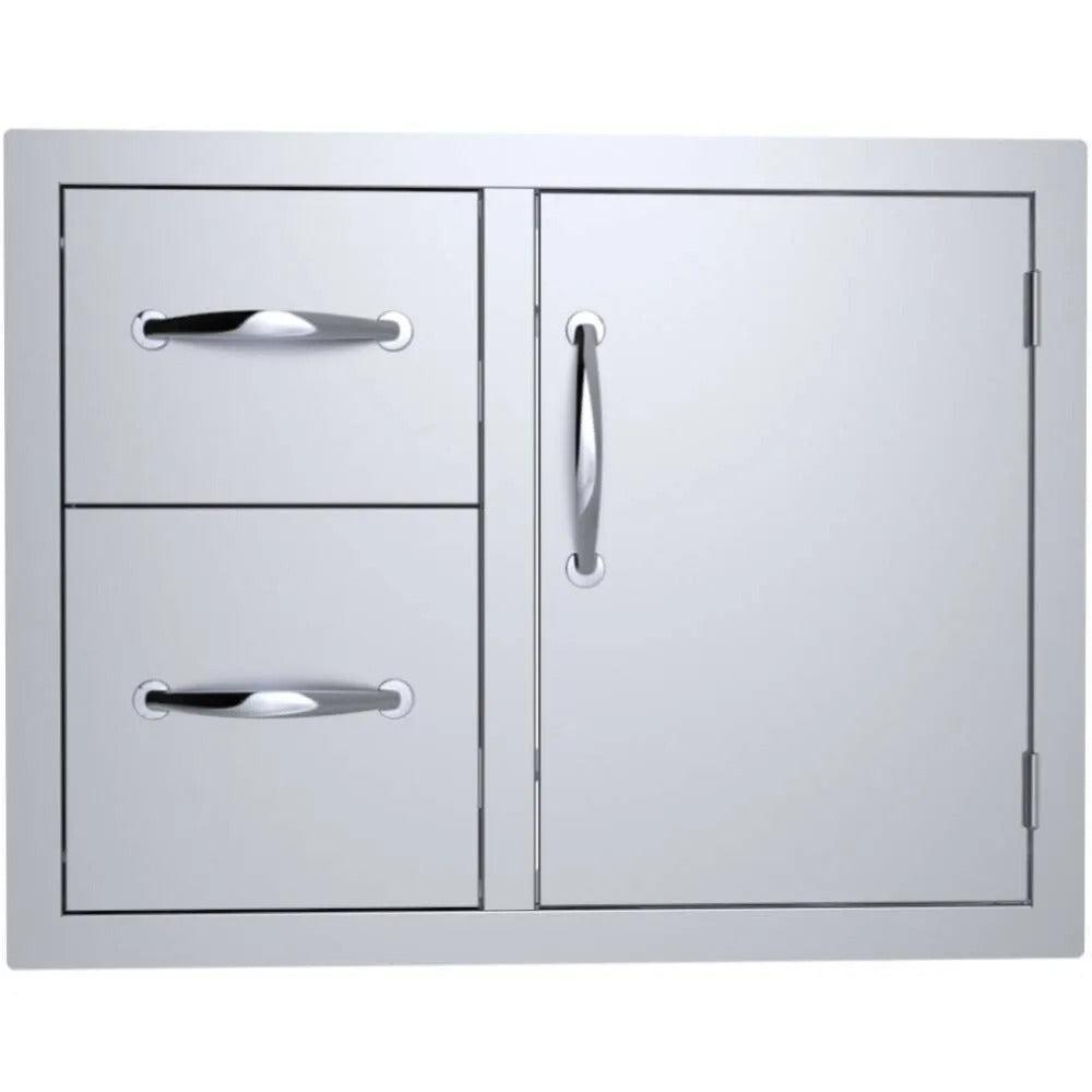 Sunstone Classic Series 30″ Stainless Steel Flush Style Double Drawer and Door Combo