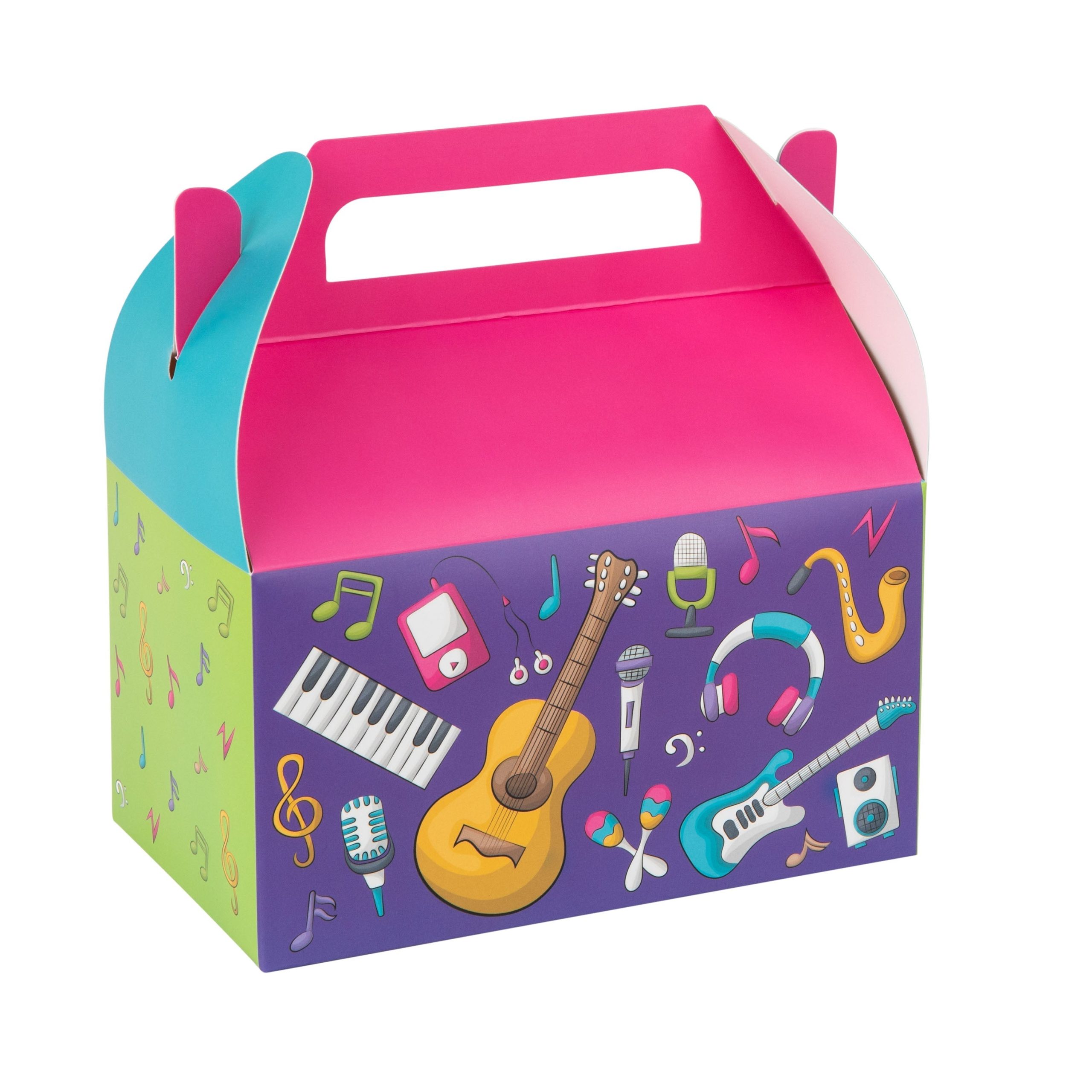 Music Paper Treat Box Birthday, Baby Shower And Holiday Party Decor 6.25×3.75×3.5 Inches 20 Pack