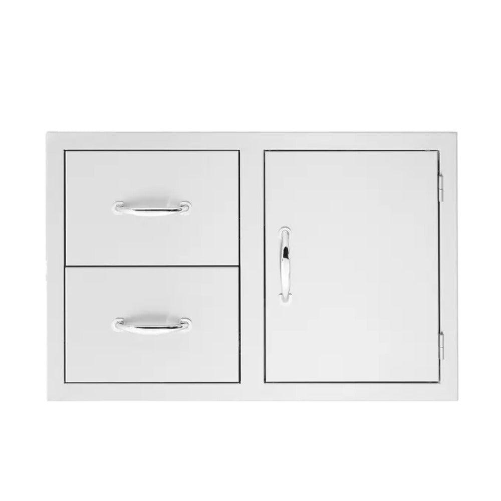 True Flame 33″ Stainless Steel 2-Drawers and Access Door Combo