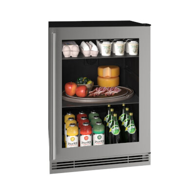 U-Line UHRE124-SG81A – 24″ Refrigerator, Glass Door with Stainless Frame