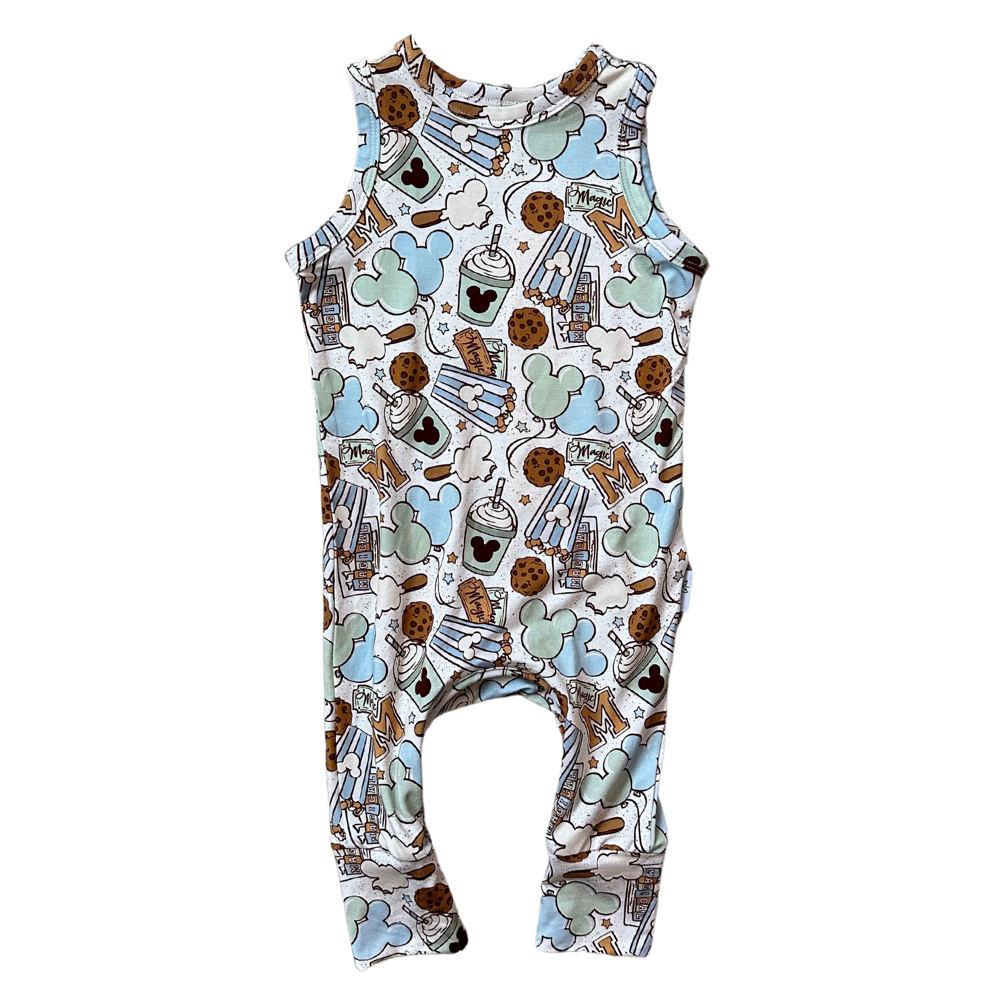 Snacks, Blue – Crescent Romper