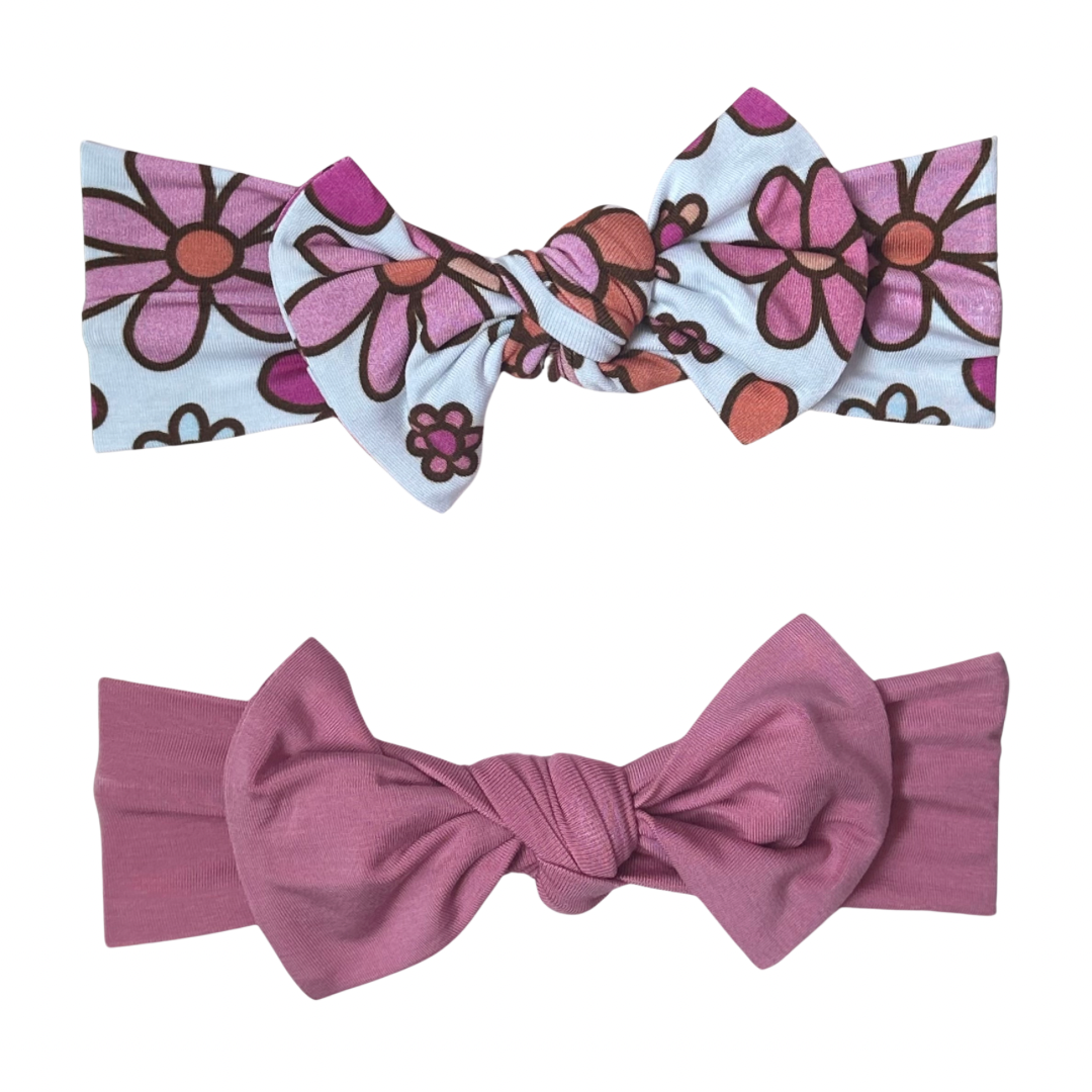 Avery + Pink Solid – Headband Set