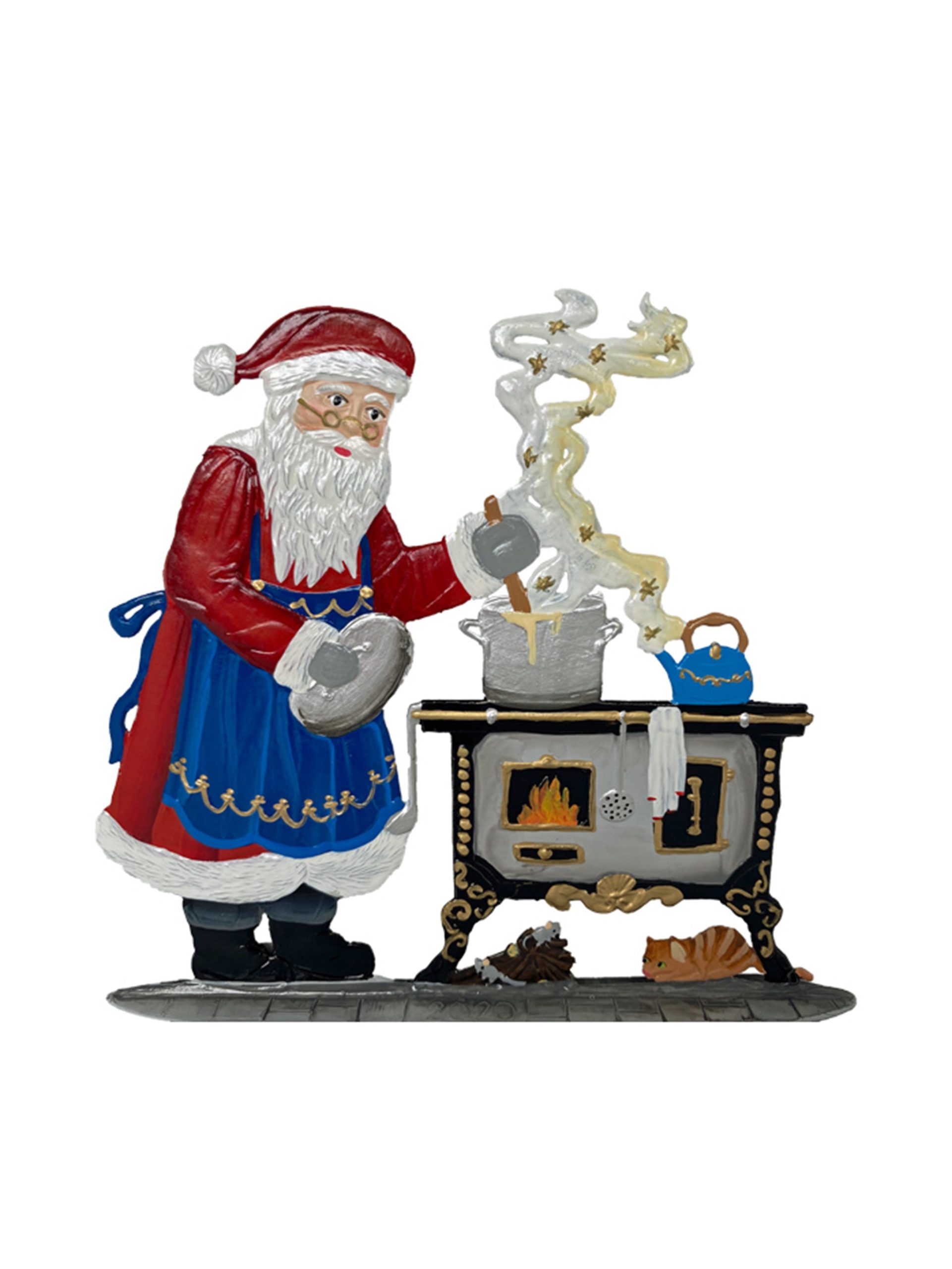 Wilhelm Schweizer Pewter In The Kitchen With Santa