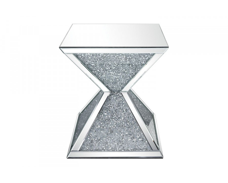 ACME – Noralie End Table in Mirrored/Faux Diamonds (84902)