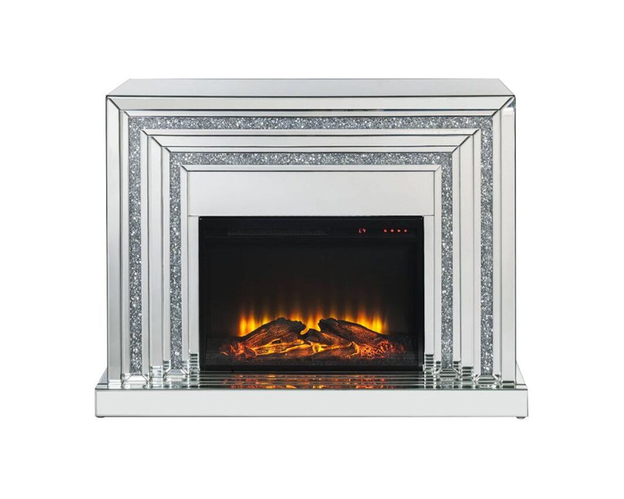 ACME – Noralie Fireplace in Mirrored/Faux Diamonds (90523)