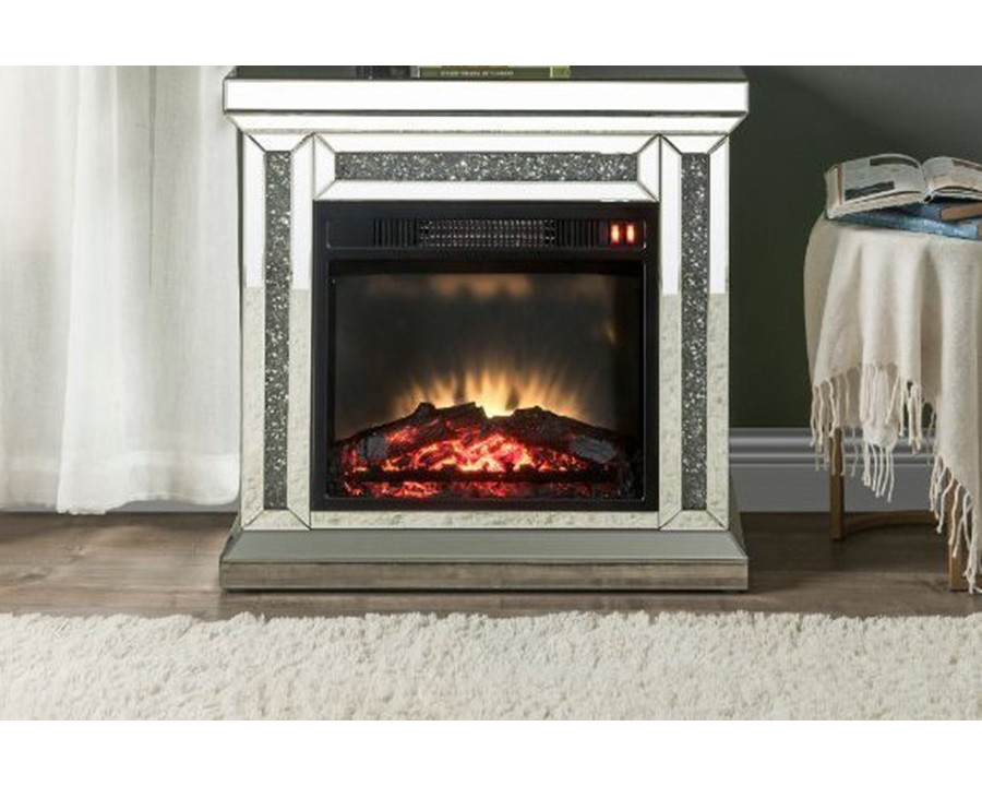 ACME – Noralie Fireplace in Mirrored/Faux Diamonds (90862)