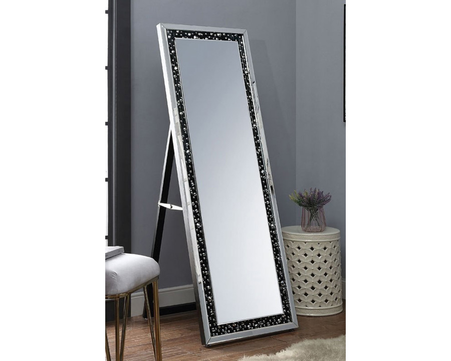 ACME – Nysa Floor Mirror in Faux Crystals