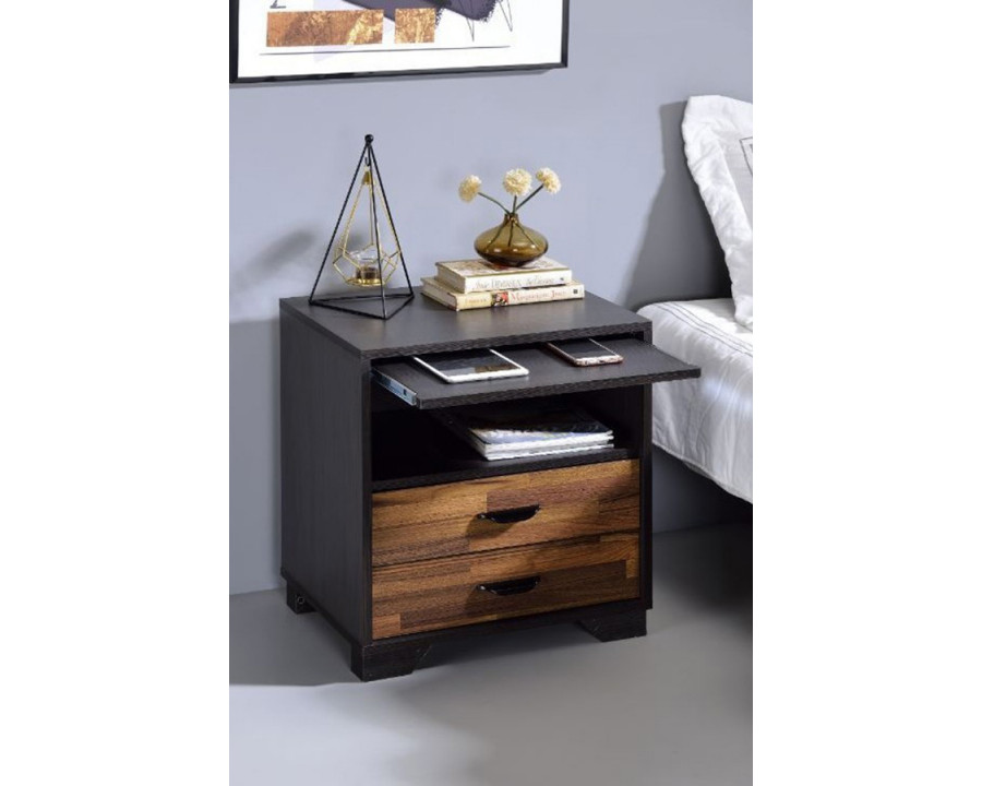 ACME – Milosh Accent Table in Walnut/Espresso