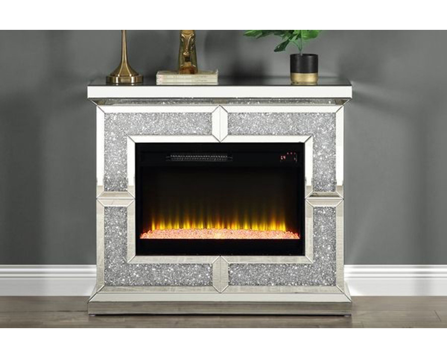 ACME – Noralie Fireplace in Mirrored/Faux Diamonds (AC00512)